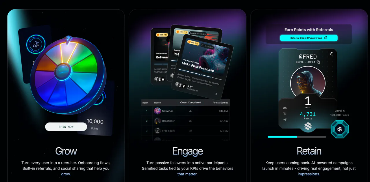 Summon product experience showing growth, engagement, and retention tools
